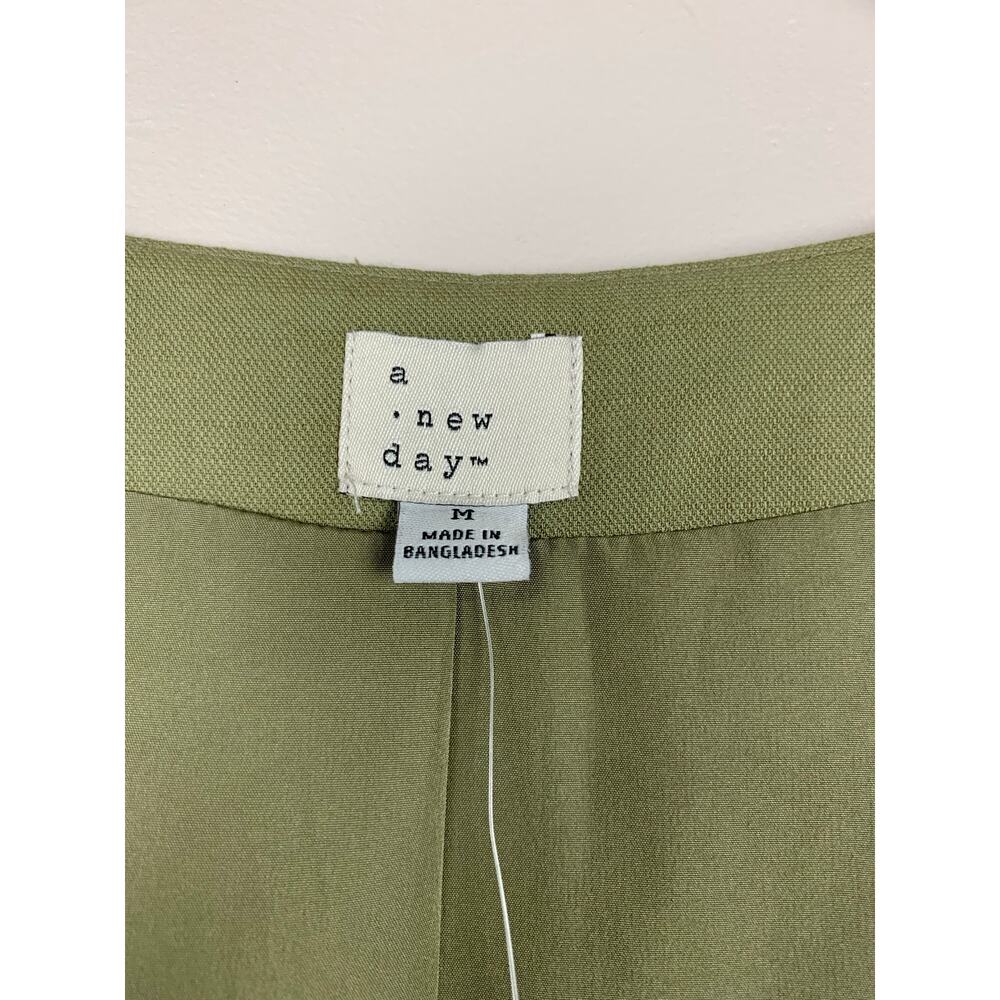 New A New Day Longline Tailored Vest Sleeveless Button Front Green Women's M - Picture 2 of 5